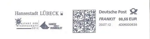 Freistempel 4D06000638 Lübeck - Hansestadt Lübeck / Stadt der Wissenschaft 2012 - Hanse trifft Humboldt (#2132)