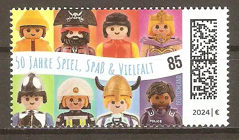 Briefmarke BRD Mi.Nr. 3820 ** 50 Jahre Playmobil 2024 / Playmobil-Spielfiguren #2024121