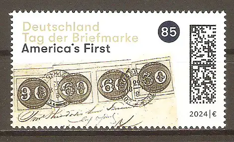 Briefmarke BRD Mi.Nr. 3822 ** Tag der Briefmarke 2024 / America’s First #2024122