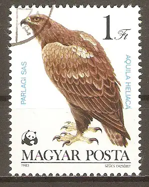 Briefmarke Ungarn Mi.Nr. 3625 A o Greifvögel 1983 / Kaiseradler (Aquila heliaca) #2024127
