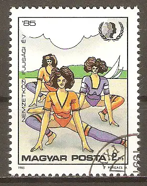 Briefmarke Ungarn Mi.Nr. 3753 A o Sportarten 1985 / Aerobic #