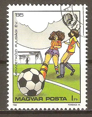 Briefmarke Ungarn Mi.Nr. 3751 A o Sportarten 1985 / Damen-Fussball #2024129