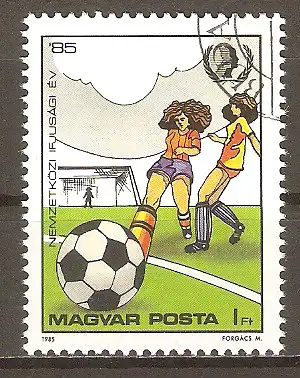 Briefmarke Ungarn Mi.Nr. 3751 A o Sportarten 1985 / Damen-Fussball #