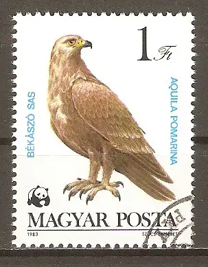 Briefmarke Ungarn Mi.Nr. 3624 A o Greifvögel 1983 / Schreiadler (Aquila pomarina) #2024131