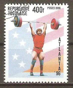 Briefmarke Togo Mi.Nr. 2386 o Olympische Sommerspiele Atlanta 1996 / Gewichtheben #2024139