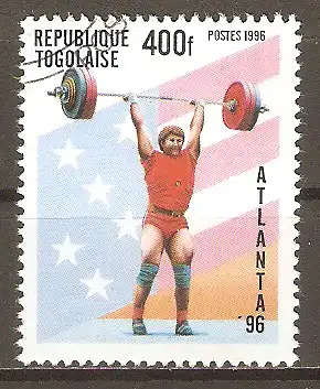 Briefmarke Togo Mi.Nr. 2386 o Olympische Sommerspiele Atlanta 1996 / Gewichtheben #