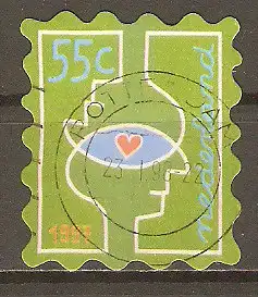 Briefmarke Niederlande Mi.Nr. 1639 o Dezembermarken 1997 / Sich überschneidende Köpfe & Herz #