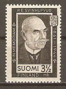 Briefmarke Finnland Mi.Nr. 284 ** Tod von Staatspräsident Pehr Evind Svinhufvud 1944 #2024168