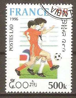 Briefmarke Laos Mi.Nr. 1520 o Fussball-Weltmeisterschaft Frankreich 1998 / Spielszenen #