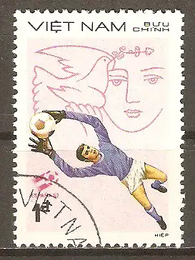 Briefmarke Vietnam Mi.Nr. 1251 o Fussball-Weltmeisterschaft Spanien 1982 / Torwart #2024190