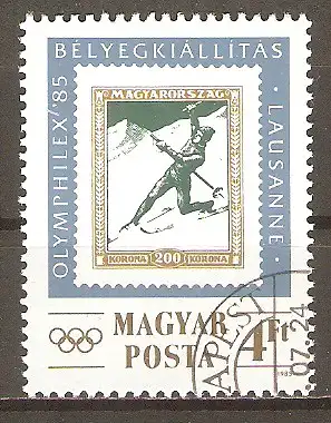 Briefmarke Ungarn Mi.Nr. 3743 A o Internationale Briefmarkenausstellung OLYMPHILEX Lausanne 1985 #2024194