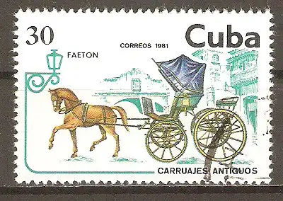 Briefmarke Cuba Mi.Nr. 2573 o Pferdefuhrwerke 1981 / Phaeton #2024196