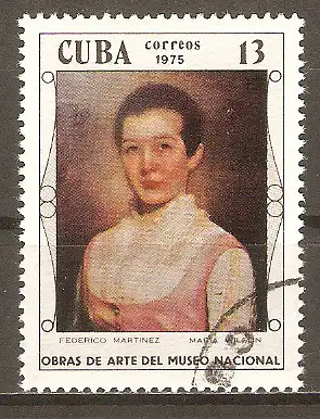 Briefmarke Cuba Mi.Nr. 2027 o Gemälde aus dem Nationalmuseum 1975 / Federico Martinez "Maria Wilson" #