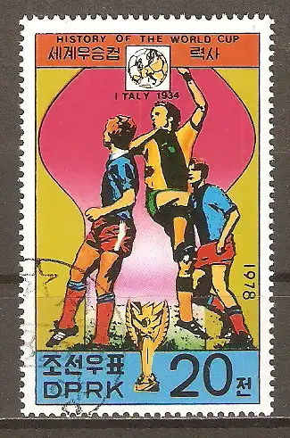 Briefmarke Korea-Nord Mi.Nr. 1734 o Geschichte der Fussball-Weltmeisterschaften 1978 / Austragungsländer - Italien 1934 #2024203