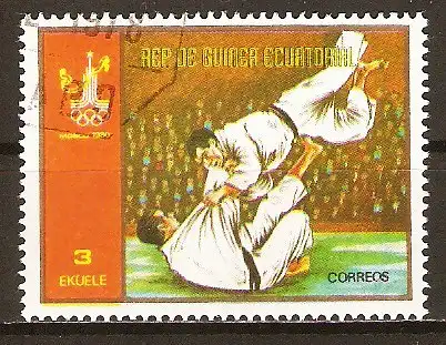 Briefmarke Äquatorial-Guinea Mi.Nr. 1289 o Olympische Sommerspiele Moskau 1980 / Judo #