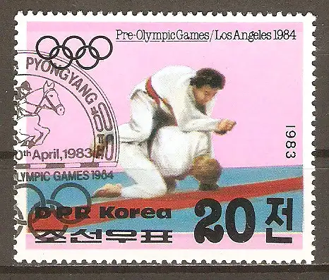 Briefmarke Korea-Nord Mi.Nr. 2350 o Olympische Sommerspiele Los Angeles 1984 / Judo #2024212