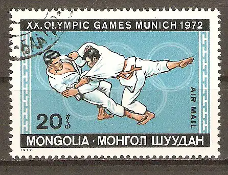 Briefmarke Mongolei Mi.Nr. 704 o Olympische Sommerspiele München 1972 / Judo #2024214