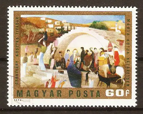 Briefmarke Ungarn Mi.Nr. 2879 A o Gemälde von Tivadar Kosztka Csontváry 1973 / "Marienbrunnen in Nazareth" #