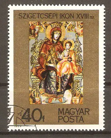 Briefmarke Ungarn Mi.Nr. 3081 A o Ikonen in Ungarn 1975 / Ikone aus Szigetcsép (18. Jh.) #