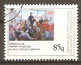 Briefmarke Albanien Mi.Nr. 1955 o Gemälde 1978 / "Diskussion" von Skënder Milori #2024233