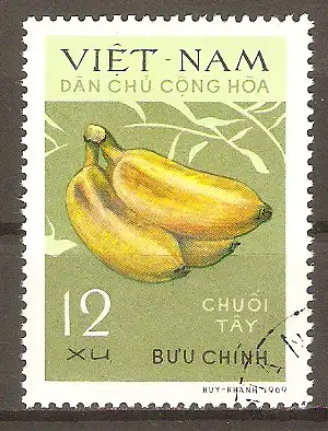 Briefmarke Vietnam Mi.Nr. 635 o Bananen 1970 / Westbanane #