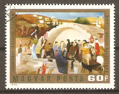 Briefmarke Ungarn Mi.Nr. 2879 A o Gemälde von Tivadar Kosztka Csontváry 1973 / "Marienbrunnen in Nazareth" #