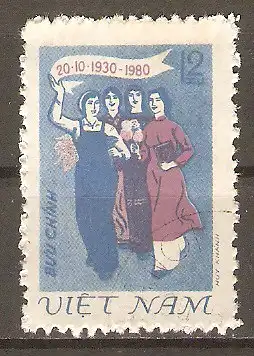 Briefmarke Vietnam Mi.Nr. 1136 o 50 Jahre Vietnamesische Frauenunion 1980 / Frauen #