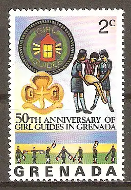 Briefmarke Grenada Mi.Nr. 760 ** 50 Jahre Pfadfinderinnen auf Grenada 1976 / Erste Hilfe #