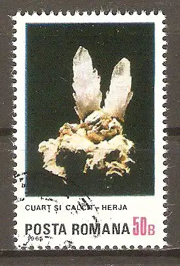 Briefmarke Rumänien Mi.Nr. 4202 o Mineralien 1985 / Quarz und Kalzit aus Herja #