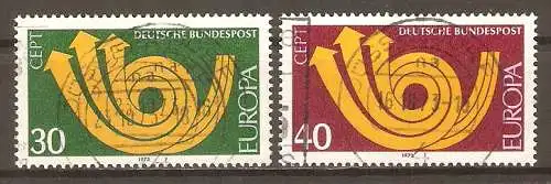 Briefmarke BRD Mi.Nr. 768-769 o Europa CEPT 1973 / Stilisiertes Posthorn / Kompletter Satz ! #