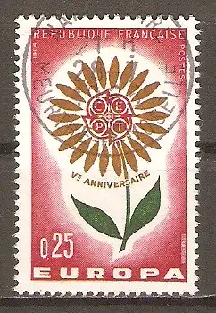 Briefmarke Frankreich Mi.Nr. 1490 o  Europa CEPT 1964 / Stilisierte Blume #