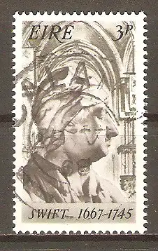 Briefmarke Irland Mi.Nr. 200 o 300. Geburtstag von Jonathan Swift 1967 / Büste des Dichters im Innenraum der St.-Patrick-Kathedrale #
