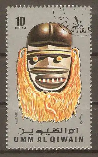 Briefmarke Umm al-Qiwain Mi.Nr. 654 A o Masken 1972 / Maske aus Afrika #