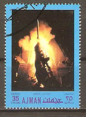 Briefmarke Ajman Mi.Nr. 606 A o Apollo- und Gemini-Programm 1970 / Start von Apollo 7 #