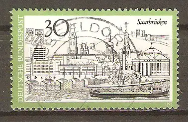 Briefmarke BRD Mi.Nr. 787 o Vollstempel Düsseldorf / Fremdenverkehr 1973 - Saarbrücken #