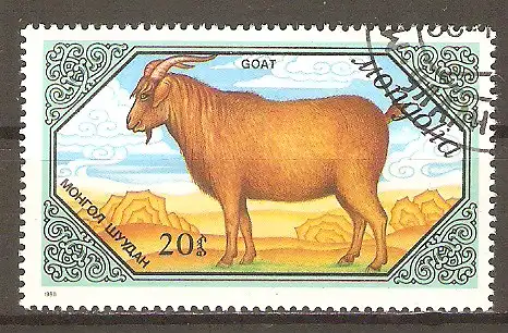 Briefmarke Mongolei Mi.Nr. 1999 o Ziegen 1988 / Hausziege #2024339