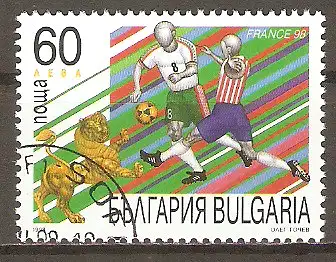 Briefmarke Bulgarien Mi.Nr. 4343 o Fussball-Weltmeisterschaft Frankreich 1998 / Spielszenen #