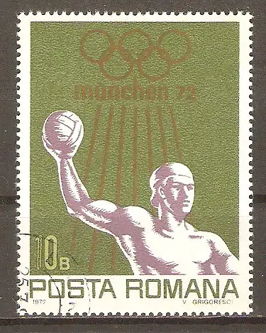 Briefmarke Rumänien Mi.Nr. 3035 o Olympische Sommerspiele München 1972 / Wasserball #2024353