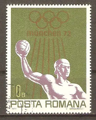 Briefmarke Rumänien Mi.Nr. 3035 o Olympische Sommerspiele München 1972 / Wasserball #