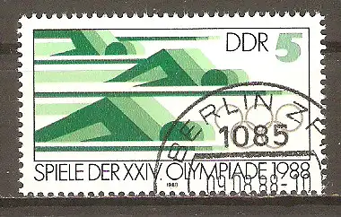 Briefmarke DDR Mi.Nr. 3183 o Olympische Sommerspiele Seoul 1988 / Schwimmen #