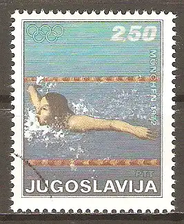 Briefmarke Jugoslawien Mi.Nr. 1453 o Olympische Sommerspiele München 1972 / Schwimmen #