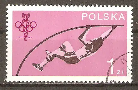 Briefmarke Polen Mi.Nr. 2612 o 60 Jahre Polnisches Olympisches Komitee 1979 / Stabhochsprung #2024358