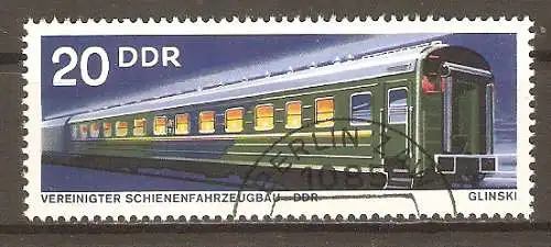Briefmarke DDR Mi.Nr. 1846 o Vereinigter Schienenfahrzeugbau 1973 / Weitstrecken-Personenwagen Typ 47 D/k #2024362