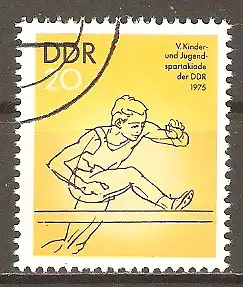 Briefmarke DDR Mi.Nr. 2066 o Kinder- und Jugendspartakiade Berlin 1975 / Hürdenlauf #