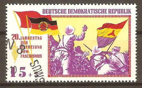 Briefmarke DDR Mi.Nr. 1104 o 20. Jahrestag der Befreiung vom Faschismus 1965 / Angehörige der antifaschistischen Internationalen Brigaden in Spanien #2024372