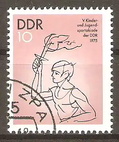 Briefmarke DDR Mi.Nr. 2065 o Kinder- und Jugendspartakiade Berlin 1975 / Fackellauf #2024380