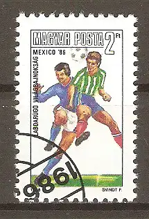 Briefmarke Ungarn Mi.Nr. 3814 A o Fussball-Weltmeisterschaft Mexiko 1986 / Spielszenen #2024387
