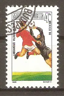 Briefmarke Ungarn Mi.Nr. 3817 A o Fussball-Weltmeisterschaft Mexiko 1986 / Spielszenen #