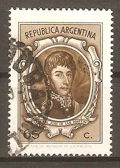 Briefmarke Argentinien Mi.Nr. 1098 ly (Papier ph.) o  Persönlichkeiten 1972 / General José de San Martín #