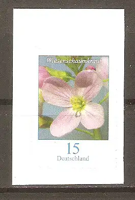 Briefmarke BRD Mi.Nr. 3431 ** Blumen 2018 (selbstklebend aus Folienblatt) / Wiesenschaumkraut (Cardamine pratensis) #